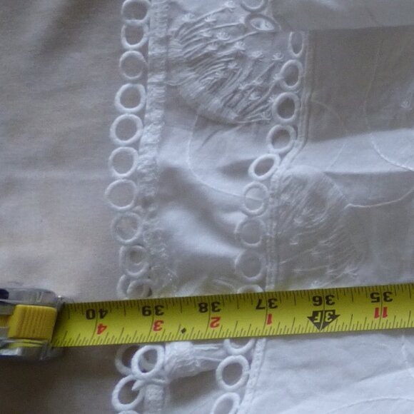 GOTH BOHO HIPPY WEDDING WHITE FLORAL WOVED LONG SLEEVED MINI SKATER DRESS XL - Picture 16 of 16